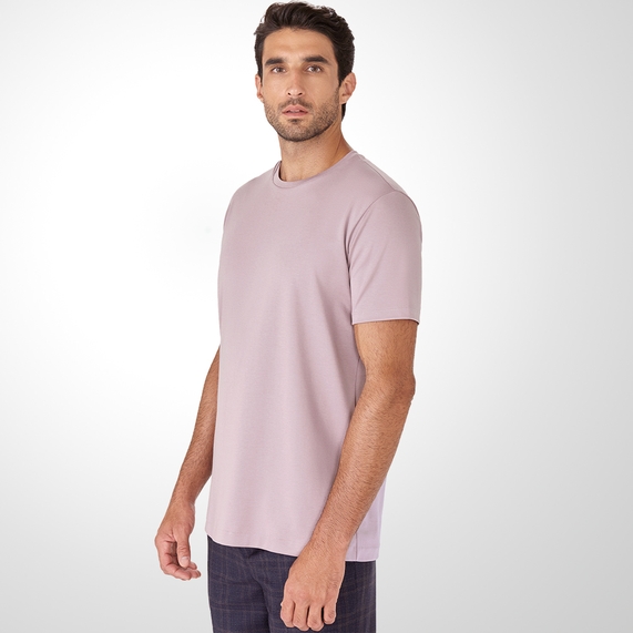 CAMISETA RICARDO ALMEIDA PIMA INTERLOQUE GOLA CRUZADA ROSA BEBÊ