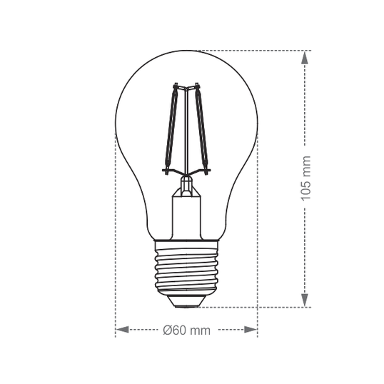 LÂMPADA LED TASCHIBRA FILAMENTO VINTAGE A60 BIVOLT