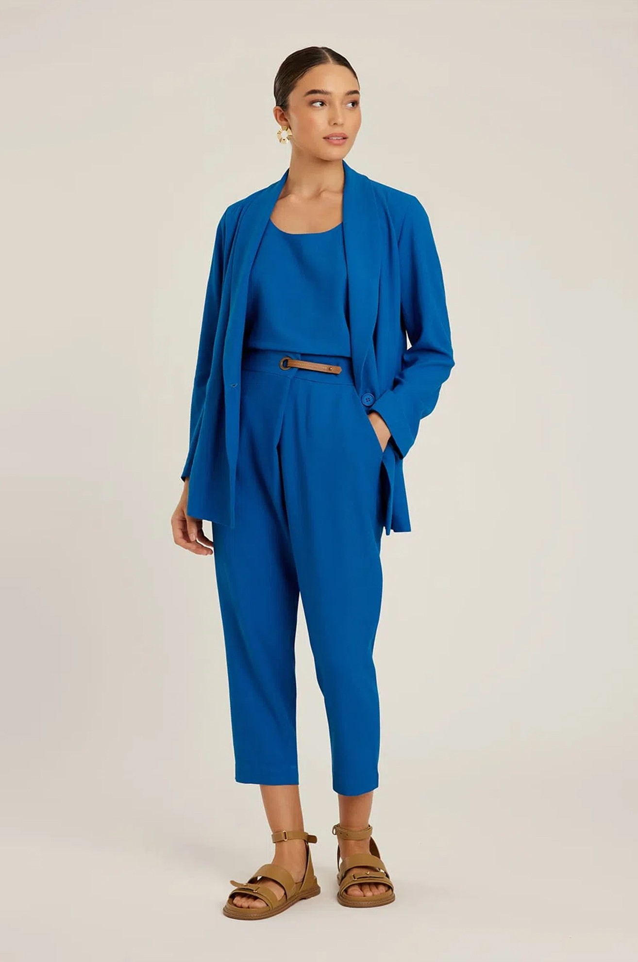 Blazer linho safira