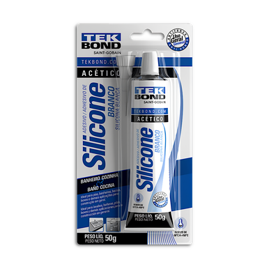 SILICONE TEKBOND ACÉTICO USO GERAL BRANCO 50g