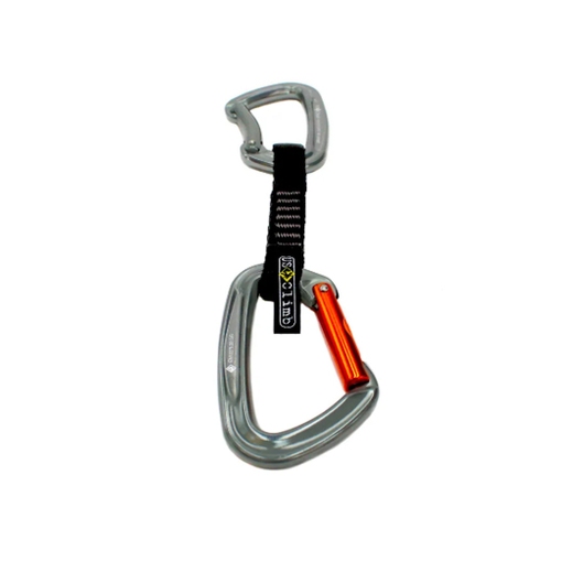 COSTURA WIND2 DE POLIAMIDA 22KN C/ MOSQUETÕES KEYLOCK CURVO E RETO USCLIMB CINZA