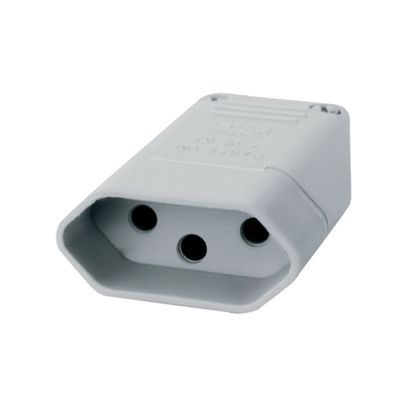PINO FEMEA PERLEX 3P 10A ABNT CINZA 2043