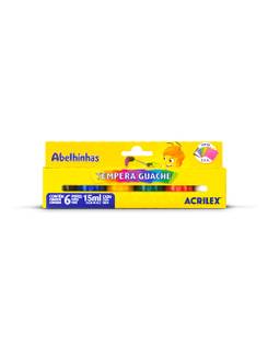 TINTA GUACHE 15ML C/6 CORES - 02020 - UN - ACRILEX