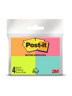 POST IT NOTAS ADESIVA 653 200F - 38X50 - C/4 TROPICAL - UN - 3M