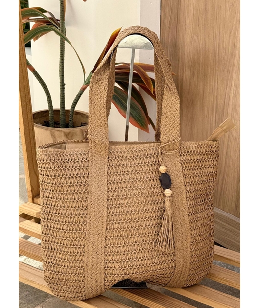 BOLSA TOTE CLÁSSICA PALHA MARROM