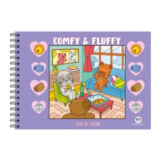 LIVRO DE COLORIR COMFY AND FLUFFY - PURPLE - UN - CIRANDA CULTURAL