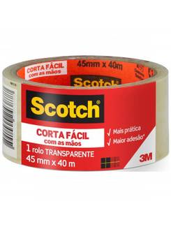 FITA DE EMPACOTAMENTO 45X40 CORTA FACIL - TRANSPARENTE - UN - 3M