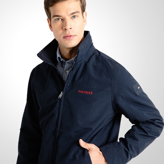 JAQUETA TOMMY HILFIGER MACULINA GOLA ALTA MARINHO