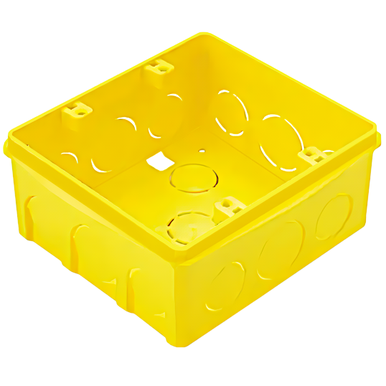 CAIXA DE LUZ RETANGULAR AMARELA TRAMONTINA 4 X 4