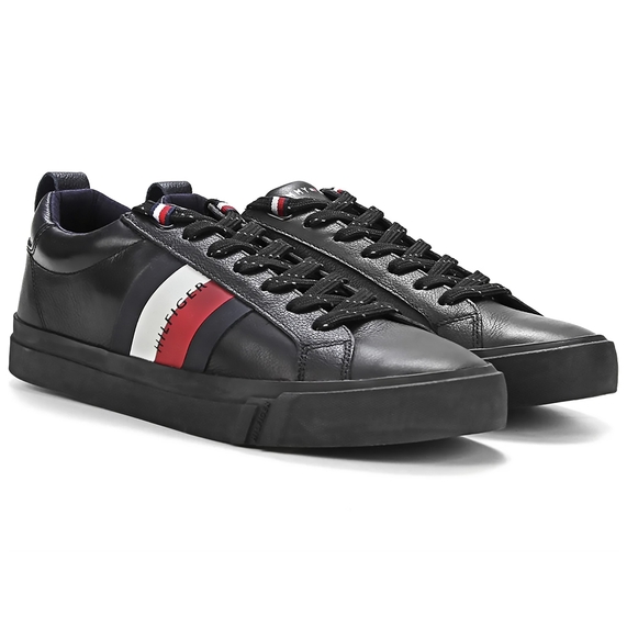 TÊNIS MASCULINO DINO 9A COURO PRETO TOMMY HILFIGER