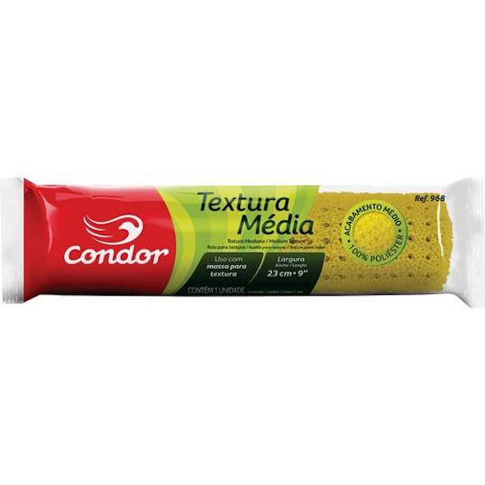ROLO DE ESPUMA PARA TEXTURA MÉDIA CONDOR  REF: 968 23 CM S/SUPORTE