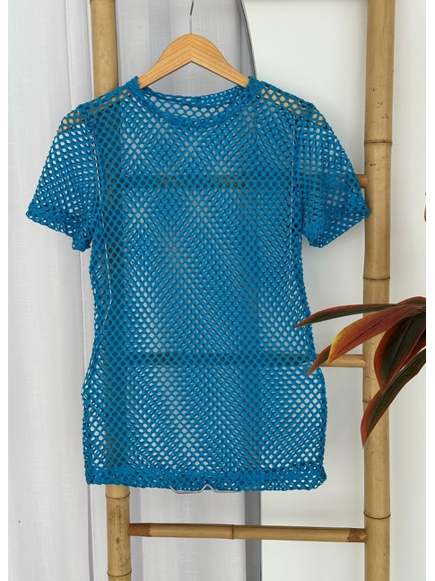 CAMISETA MANGA CURTA ARRASTÃO AZUL