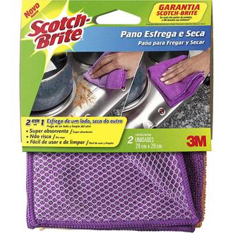 PANO ESFREGA/SECA SCOTCH-BRITE - C/2 - 29X29 - UN - 3M