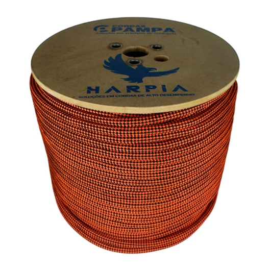 CORDA SEMI ESTATICA 11MM HARPIA PAMPA (O METRO) LARANJA/PRETO