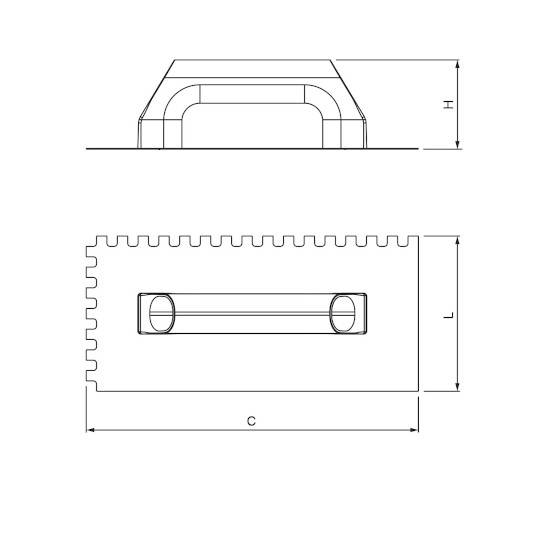 DESEMPENADEIRA DE AÇO DENTADA CORTAG CABO PLÁSTICO 6 MM x 6 MM
