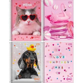 CADERNO UNIV CAPA DURA 12X1 240FLS - ZOOM+ FEM - PCT 4 - TILIBRA