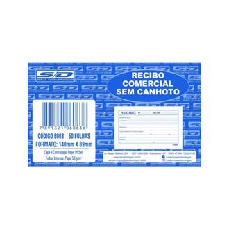 RECIBO COMERCIAL S/CANHOTO 50 FOLHAS 120X85MM - 10033 - PCT 20 - SAO DOMINGOS