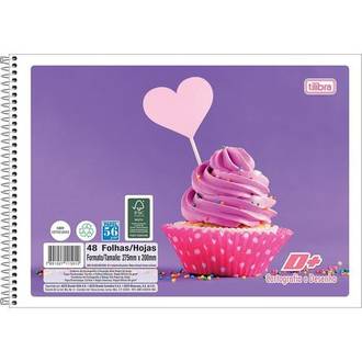 CADERNO DESENHO CAPA FLEXIVE 48FLS - ESPIRAL - MAIS+ - PCT 10 - TILIBRA