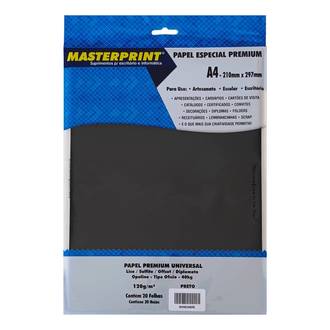 PAPEL DIPLOMATA A4 120G 20FL LISO/OFFSET - 302070070 - PRETO - UN - MASTERPRINT