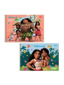 CADERNO DESENHO CAPA DURA 80FLS - ESPIRAL - MOANA - PCT 4 - TILIBRA