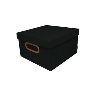 CAIXA ORGANIZADORA PEQUENA C/ TAMPA - LINHO - 2204 - PRETO - UN - DELLO