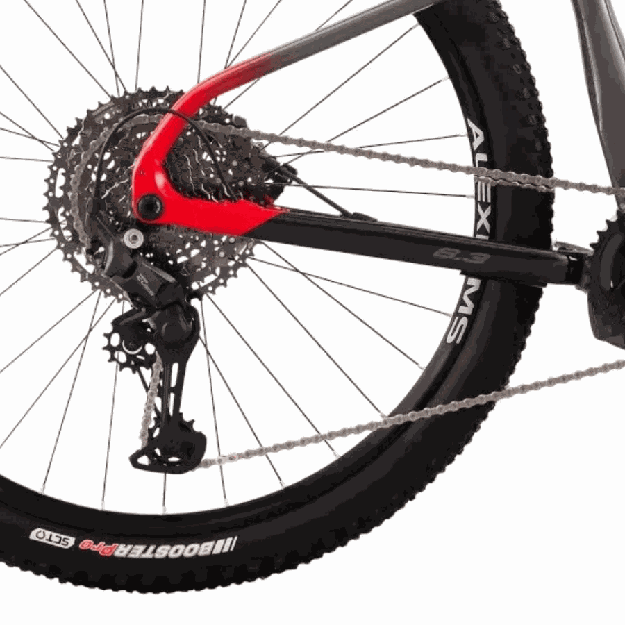 Bicicleta Elétrica Oggi Big Wheel 8.3 Cinza e Vermelha