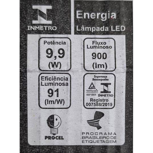 LÂMPADA LED TUBULAR T8 TASCHIBRA LUZ BRANCA 6500K 09W BIVOLT