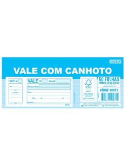 TALAO VALE COM CANHOTO 50 FOLHAS 155X70MM - 10071 - PCT 20 - SAO DOMINGOS