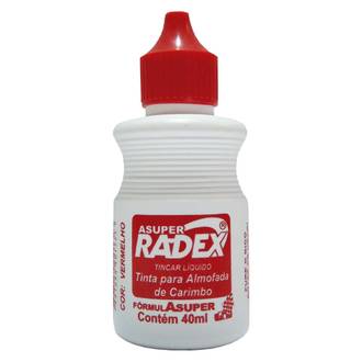 TINTA P/ALMOFADA DE CARIMBO 40ML - VERMELHO - UN - RADEX