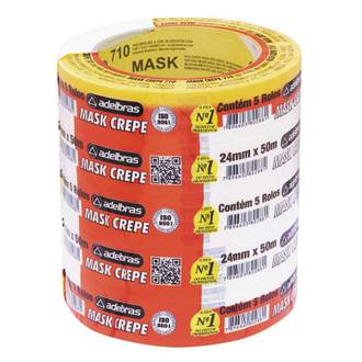 FITA ADESIVA CREPE 24X50 710 - PCT 5 - ADELBRAS