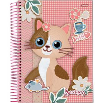 CADERNO UNIV CAPA DURA 1X1 80FLS - SWEETNESS - UN - JANDAIA