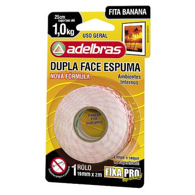 FITA DUPLA FACE ADELBRAS ESPUMA 19 MM X 2.0 M