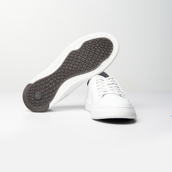 TÊNIS MASCULINO CASUAL COURO BRANCO PADRÃO