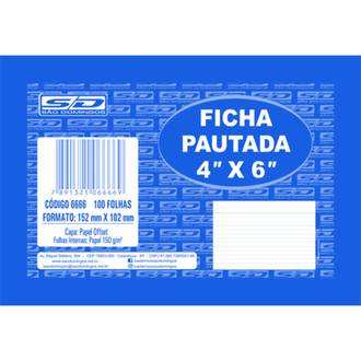 FICHA PAUTADA 4X6 C/100FL 10065 - UN - SAO DOMINGOS