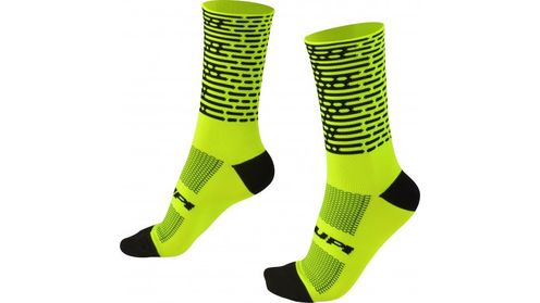 MEIA HUPI ESTAMPA AMARELO NEON/PRETO 34/38