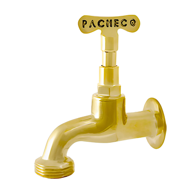 TORNEIRA PARA JARDIM PIM AMARELA CURTA 1/2 x 3/4 1128