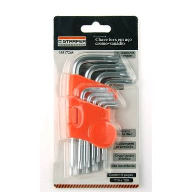 JOGO DE CHAVE TORX EM AÇO CROMO-VANÁDIO STARFER REF. 3517268