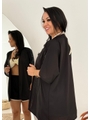 SAÍDA DE PRAIA KIMONO COM SHORT NA SEDINHA PRETO - 2