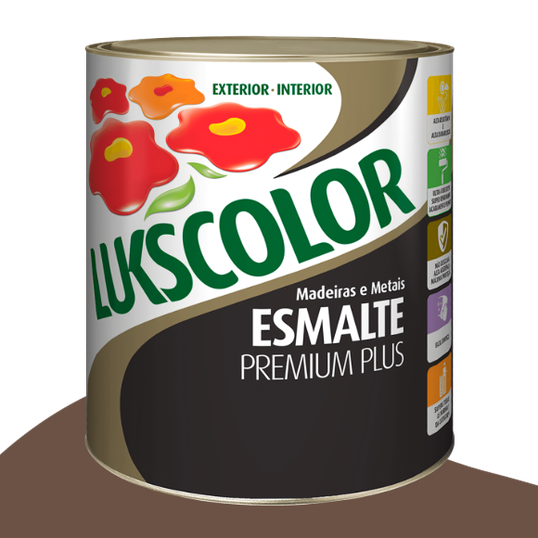 ESMALTE SINTÉTICO LUKSCOLOR BASE SOLVENTE ALTO BRILHO TABACO 0.9L