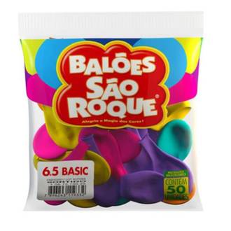 BALAO 6,5 LISO BASIC C/50 SORTIDO - UN - SAO ROQUE