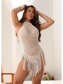 SAÍDA DE PRAIA CURTA CONCHAS NO CROCHÊ OFF WHITE COMB M16 - 1