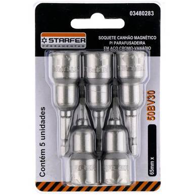 SOQUETE CANHÃO STARFER 5 PEÇAS 65 MM X 7/16
