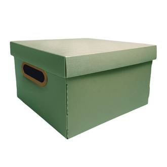 CAIXA ORGANIZADORA PEQUENA C/ TAMPA - LINHO - 2204 - VERDE OLIVA - UN - DELLO