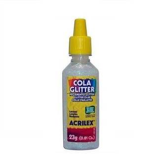 COLA COLORIDA C/GLITER 23G - CRISTAL - CX 12 - ACRILEX