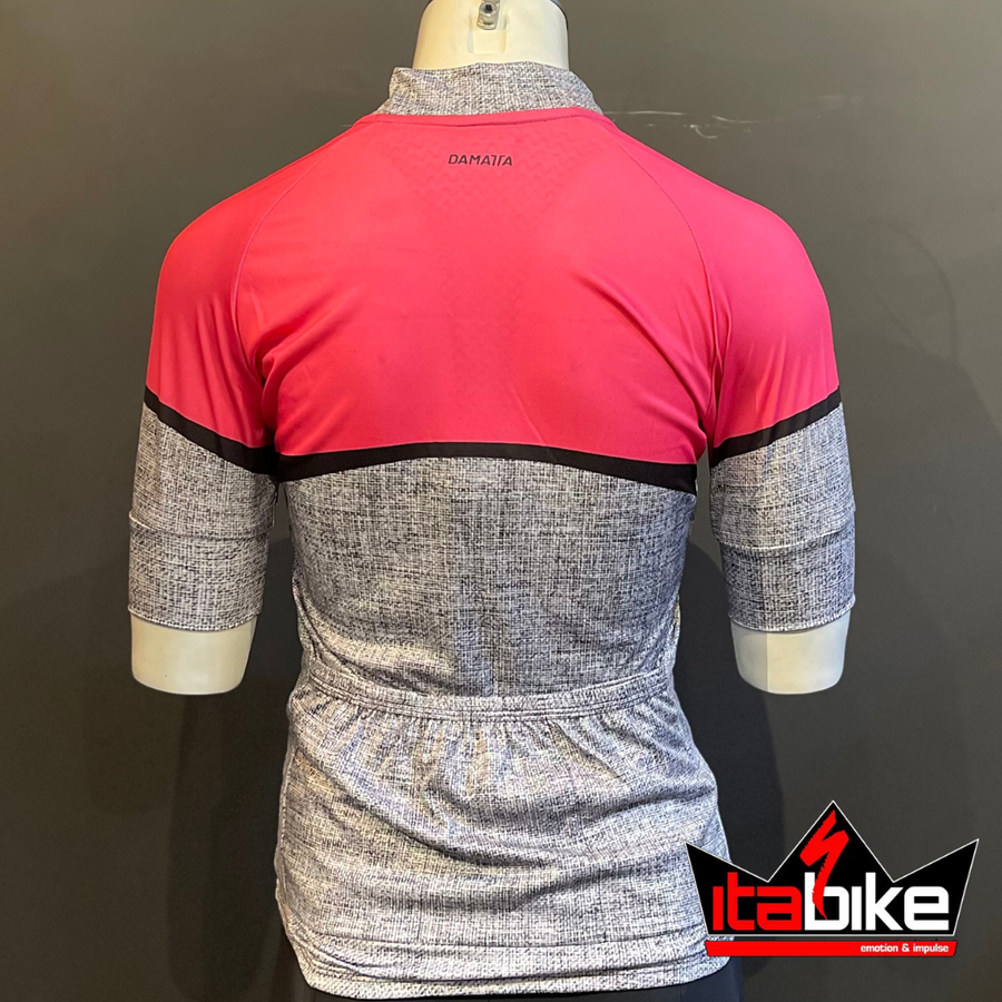 Camisa Damatta Bike Retro Cinza e Rosa