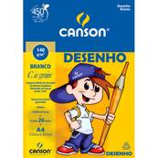 BLOCO DESENHO A4 20FL - 140G - BRANCO - UN - CANSON