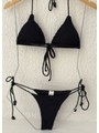 BIQUÍNI CORTININHA CORDÃO CALCINHA DE AMARRAR PRETO COLEÇÃO ÁCQUA - 4