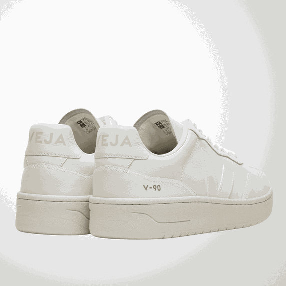 TÊNIS VEJA MASCULINO V-90 LEATHER WHITE