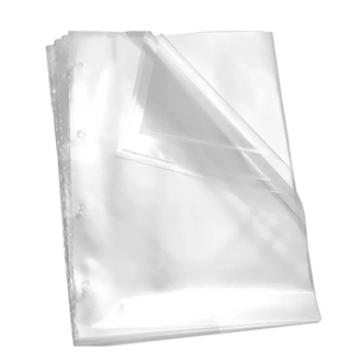 ENVELOPE PLASTICO FINO A4 4 FUROS C/50FL - CRISTAL - UN - POLIBRAS