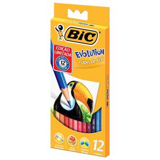 LAPIS DE COR EVOLUTION 12 CORES SEXTAVADO - UN - BIC